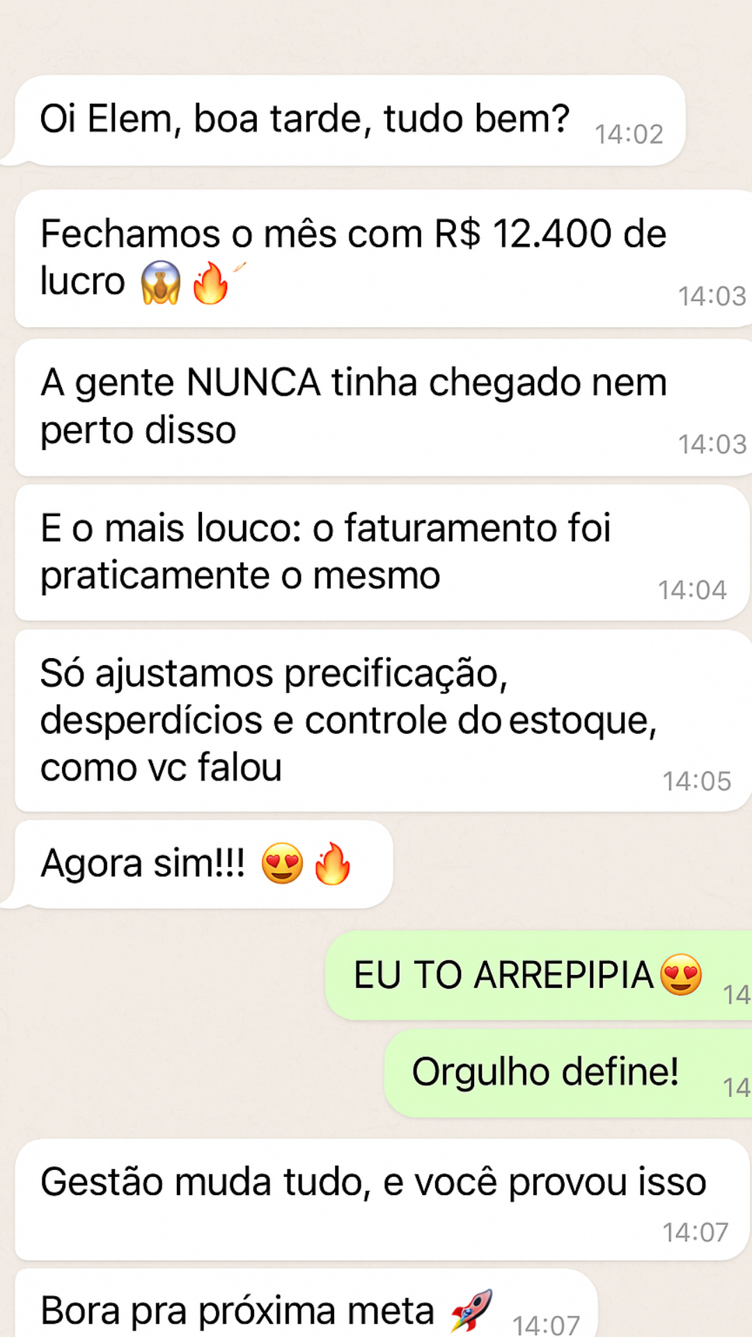 Feedback Decisão Lucrativa